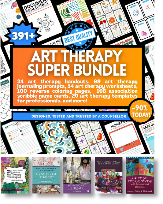 Art Therapy Worksheets + 10 Books (90% OFF)