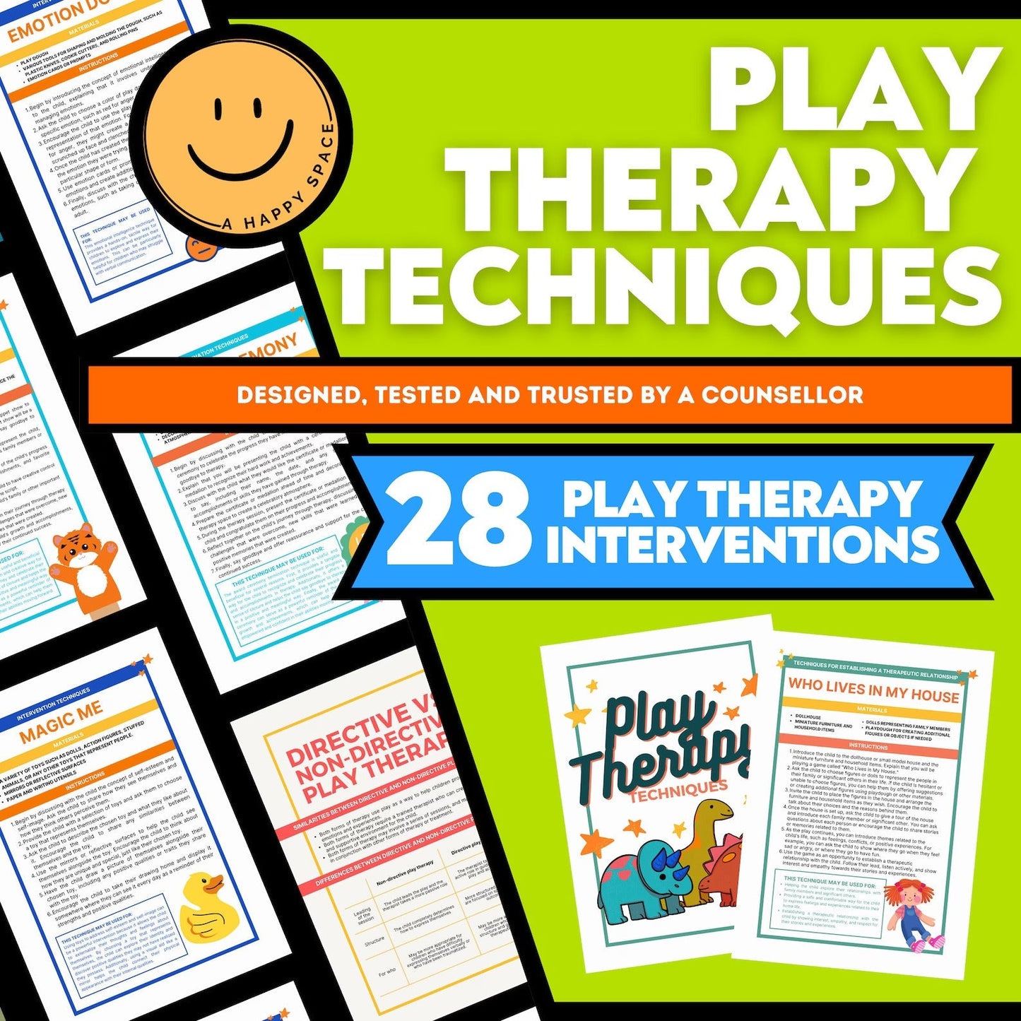 Play Therapy Bundle for Therapists, Child & School Counselors + 8 Books