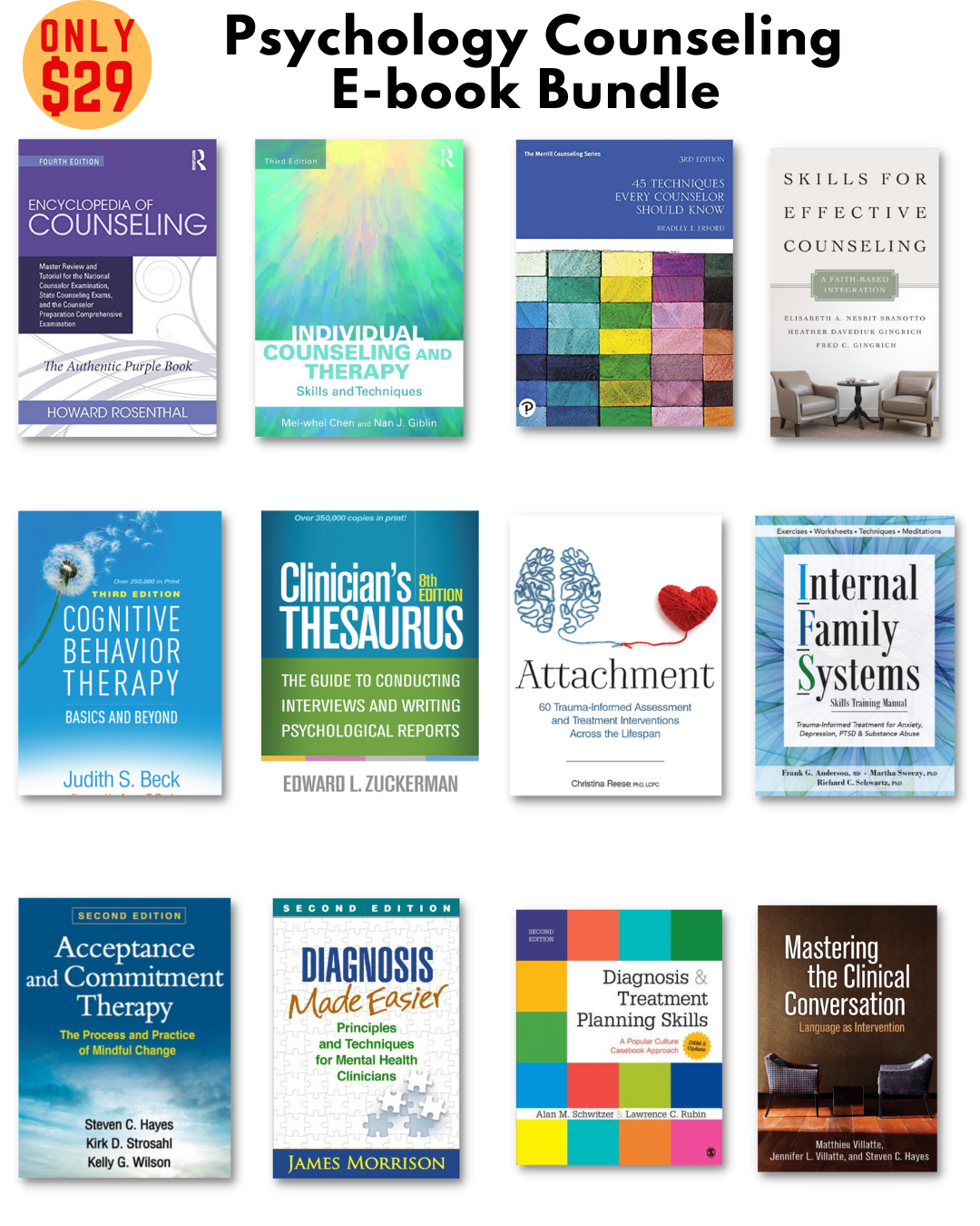 Psychology Counseling E-book Bundle [14 EBOOKS]
