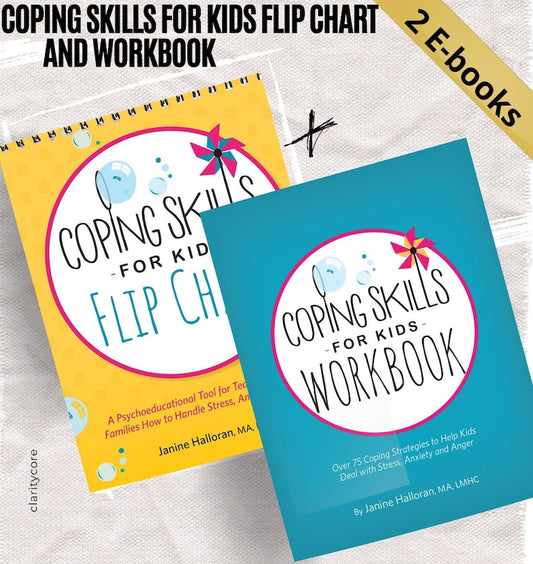 Coping Skills for Kids: Workbook & Flip Chart Set - Stress, Anxiety, and Anger Management Tools for Families