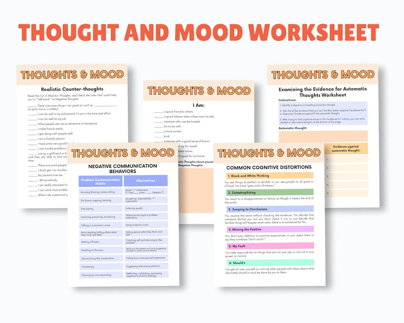 Therapy Worksheet Bundle, Psychology Resources, Inner Critic, Boundaries, Trauma, Acceptance Therapy, Safety Plan, Planner, Affirmations,GAD